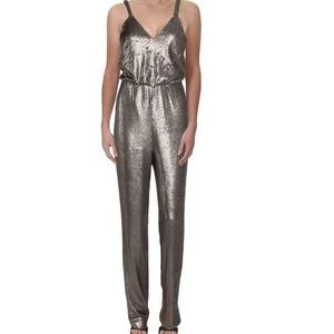 Dress The Population bronze sequins jumpsuit size M NWT